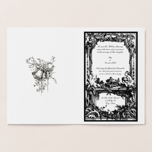 Vintager französischer barocker Rokoko Verziert Folienkarte (Innenseite)