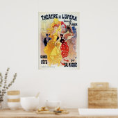 Vintager französischer Belle époque Masquerade Poster (Küche)