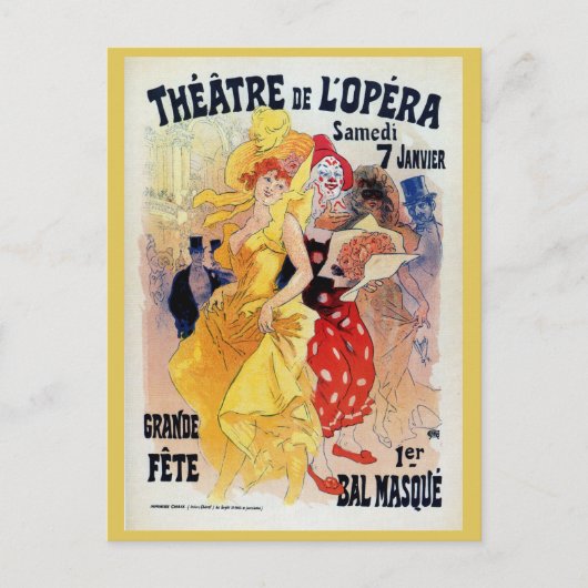 Vintager französischer Belle époque Masquerade Postkarte (Vorderseite)