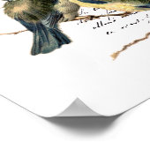 Vintager französischer Brief und Vögel Poster (Ecke)