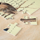 Vintager französischer Buchstabe und Vögel Puzzle (Seite)