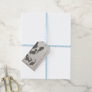 Vintager französischer Bulldog Geburtstagsgeschenk Geschenkanhänger