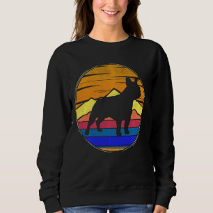 Vintager französischer Bulldog Retro Sunset Pets H Sweatshirt