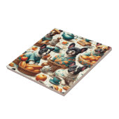 Vintager französischer Bulldog Seamless Fliese (Seite)