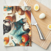 Vintager französischer Bulldog Seamless Geschirrtuch (Viertel Falte)