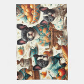 Vintager französischer Bulldog Seamless Geschirrtuch (Vertikal)