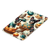 Vintager französischer Bulldog Seamless Magnet (Linke Seite)