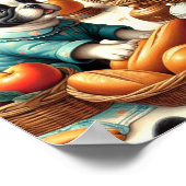 Vintager französischer Bulldog Seamless Poster (Ecke)