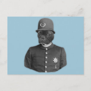 Vintager französischer Bulldogist-Polizist Postkarte