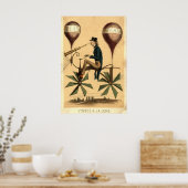 Vintager französischer Cartoon "Voyage a la Lune" Poster (Küche)