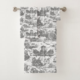 Vintager französischer Chariot von Dawn Toile de J Badhandtuch Set