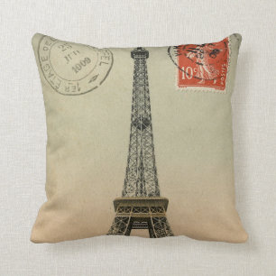 Vintager französischer Chic Eiffel Tower Paris Po Kissen