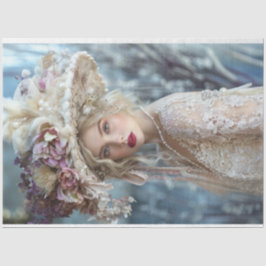 Vintager französischer Flapper Style Lady Decoupag Seidenpapier