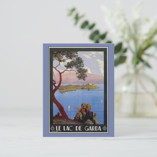 Vintager (französischer) Gardasee Italienische Rei Postkarte (Stehend Vorderseite)