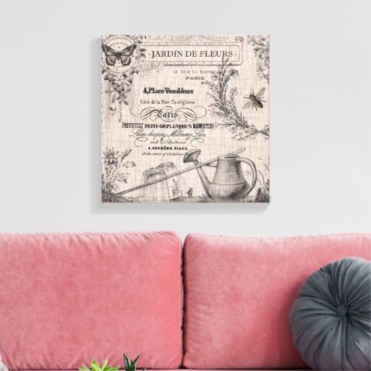 Vintager französischer Garten, gedehnte Leinwand (Insitu (Wohnzimmer))