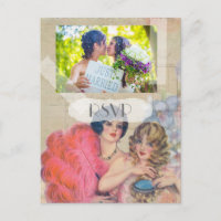 Vintager französischer Gay Lesbian-Hochzeitsszette