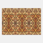 Vintager französischer Herbst Brown Damask Vielen  Geschenkpapier Set (Vorderseite 3)