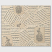 Vintager französischer Hochzeitsmusik-März Mendels Geschenkpapier (Flach)