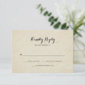 Vintager französischer Hochzeitstil RSVP Karte (Stehend Vorderseite)