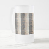 Vintager französischer inspirierter Skript-Druck Mattglas Bierglas (Vorderseite Links)