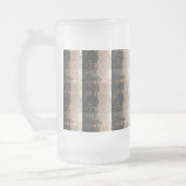 Vintager französischer inspirierter Skript-Druck Mattglas Bierglas (Links)