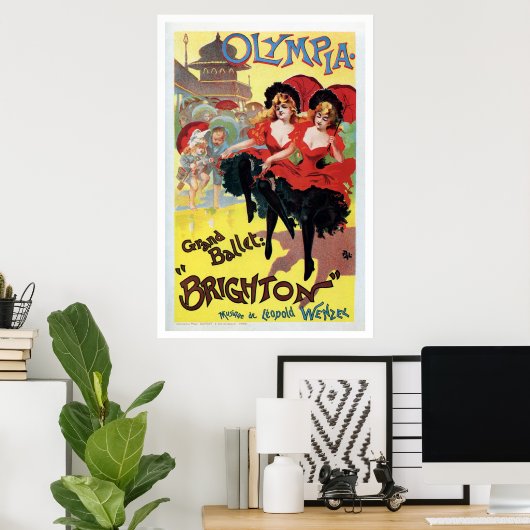 Vintager französischer Kanaltanz Poster (Heimbüro)