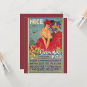Vintager französischer Karneval Nizza 1934 Karte (Vorderseite/Rückseite Beispiel)