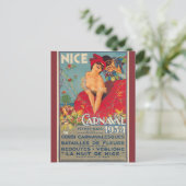 Vintager französischer Karneval Nizza 1934 Postkarte (Stehend Vorderseite)