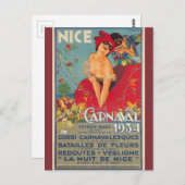 Vintager französischer Karneval Nizza 1934 Postkarte (Vorne/Hinten)