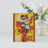 Vintager französischer Karneval Nizza Postkarte (Stehend Vorderseite)