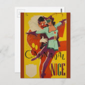 Vintager französischer Karneval Nizza Postkarte (Vorne/Hinten)