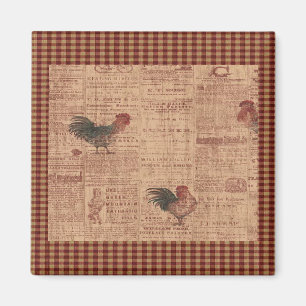 Vintager französischer Land-Hahn-Kühlschrankmagn Magnet