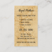 Vintager französischer Lehrer und Tutor-Visitenkar Visitenkarte (Rückseite)