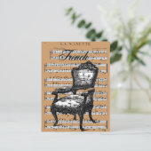 Vintager französischer Lehrstuhl und Musik Postkarte (Stehend Vorderseite)