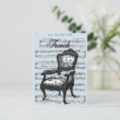 Vintager französischer Lehrstuhl und Musik Postkarte (Stehend Vorderseite)