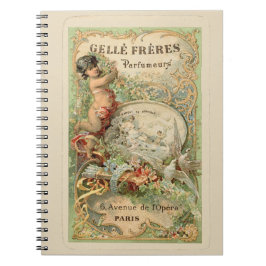 Vintager französischer Parfüm-Aufkleber Notizblock