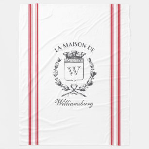 Vintager französischer Red Ticking Tape Familienwa Fleecedecke