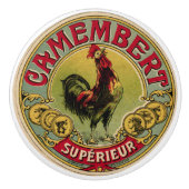 Vintager französischer Reifenbauernhof und Käsehau Keramikknauf (Vorderseite)