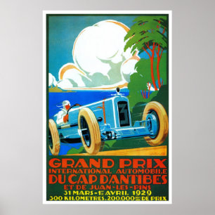 Vintager französischer Rennwagen der 20er Jahre Gr Poster