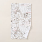 Vintager französischer Romance Collage Pink ID226 Badhandtuch Set (Handtuch)