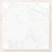 Vintager französischer Romance Collage Pink ID226 Glasuntersetzer (Rückseite)