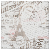 Vintager französischer Romance Collage Pink ID226 Stoff (Muster)