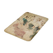 Vintager französischer Rose Paris Botanischer Gart Badematte (Schrägansicht)