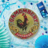 Vintager französischer Roster-Bauernhof und Käse-P Pappteller (Party)