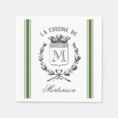 Vintager französischer Sack Custom Monogram Serviette (Vorderseite)