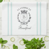 Vintager französischer Sack-Individuelle Name und Küchentuch (Gefaltet)