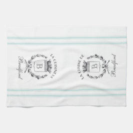 Vintager französischer Sack-Individuelle Name und  Küchentuch