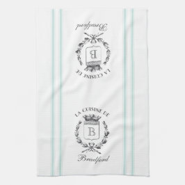 Vintager französischer Sack-Individuelle Name und  Küchentuch