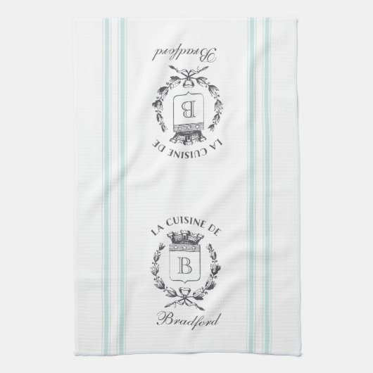 Vintager französischer Sack-Individuelle Name und Küchentuch (Vertikal)