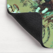 Vintager französischer Sage Green Toile Viktoriani Mousepad (Ecke)